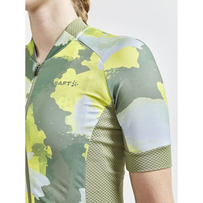 Craft ADV Endur Graphic Jersey W – Tricou de ciclism cu imprimeu - Verde închis cu albastru