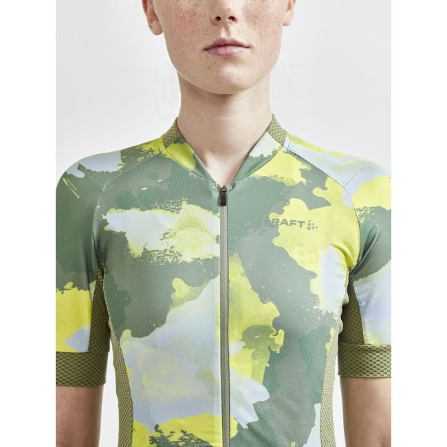 Craft ADV Endur Graphic Jersey W – Tricou de ciclism cu imprimeu - Verde închis cu albastru
