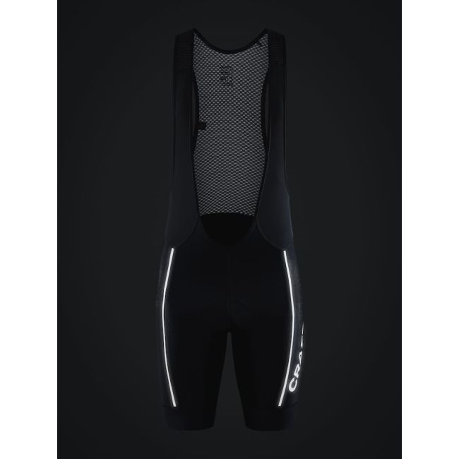 Craft ADV Endur Lumen Bib Shorts – Pantaloni scurți de ciclism cu bretele, reflectorizanți - Negru