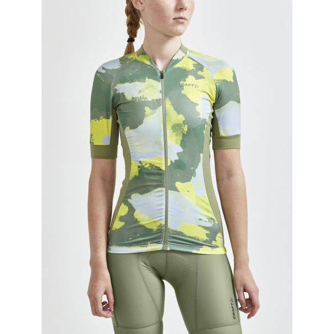 Craft ADV Endur Graphic Jersey W – Tricou de ciclism cu imprimeu - Verde închis cu albastru