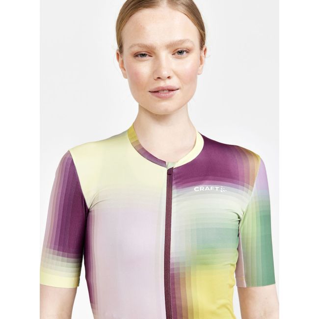 Craft ADV Aero Jersey W – Tricou de ciclism aero ultraușor - Verde cu mov