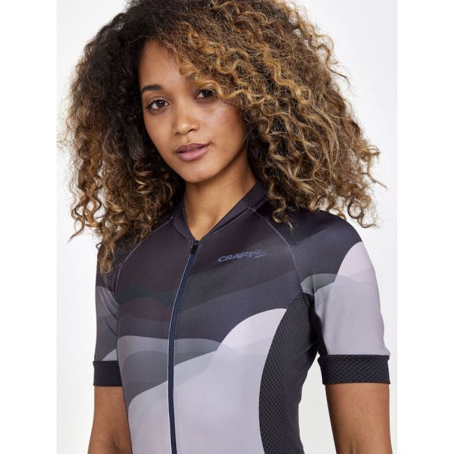 Craft ADV Endur Graphic Jersey W – Tricou de ciclism cu imprimeu - Bej cu model
