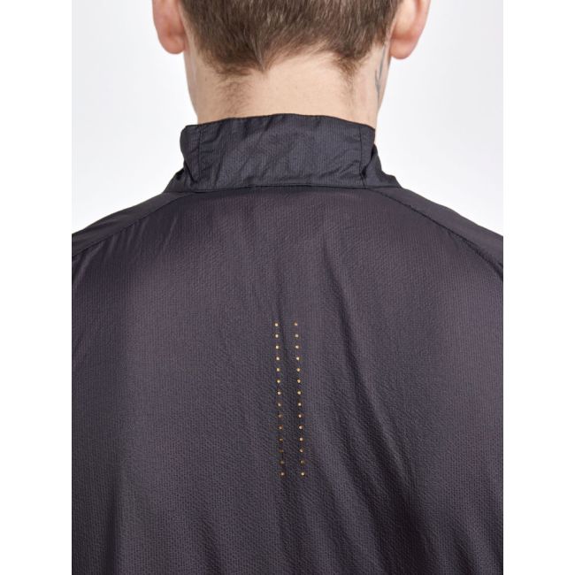 Craft ADV Offroad Wind Jacket – Geacă de vânt de ciclism cu glugă - Gri închis cu portocaliu