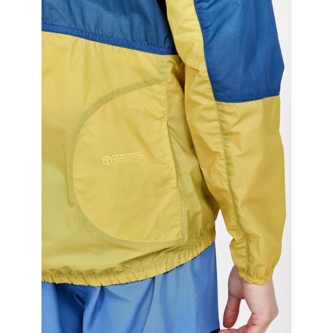 Craft ADV Offroad Wind Jacket – Geacă de vânt de ciclism cu glugă - Albastru cu galben