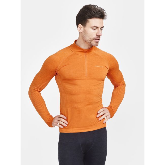 Craft Core Dry Active Comfort HZ – Bluză strat de bază cu fermoar scurt - Portocaliu