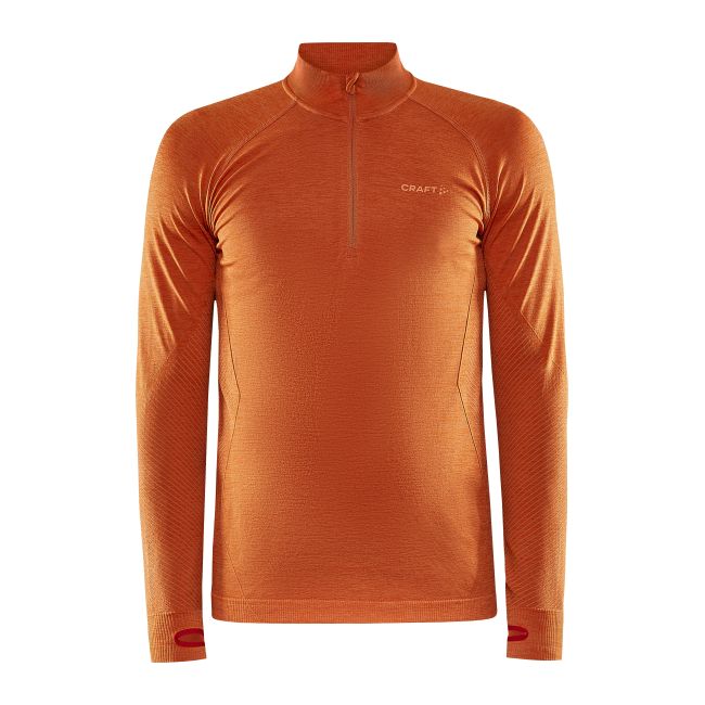 Craft Core Dry Active Comfort HZ – Bluză strat de bază cu fermoar scurt - Portocaliu