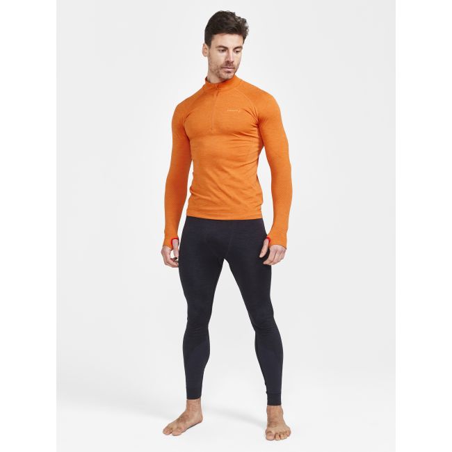 Craft Core Dry Active Comfort HZ – Bluză strat de bază cu fermoar scurt - Portocaliu