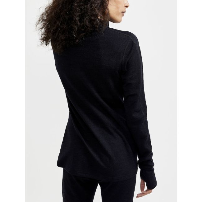 Craft ADV Nordic Wool HZ W – Bluză cu merinos și fermoar scurt - Negru