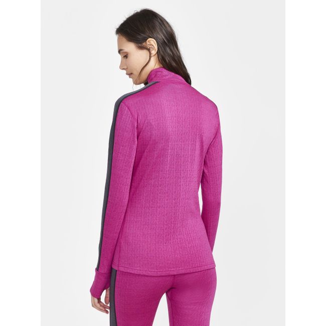 Craft ADV Nordic Wool HZ W – Bluză cu merinos și fermoar scurt - Roz