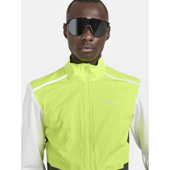 Craft ADV Bike Hydro Lumen Jacket – Geacă de ploaie de ciclism reflectorizantă - Galben