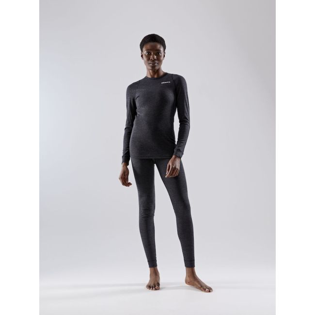 Craft Core Wool Merino LS Tee W – Bluză strat de bază cu lână merinos - Negru
