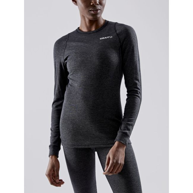 Craft Core Wool Merino LS Tee W – Bluză strat de bază cu lână merinos - Negru