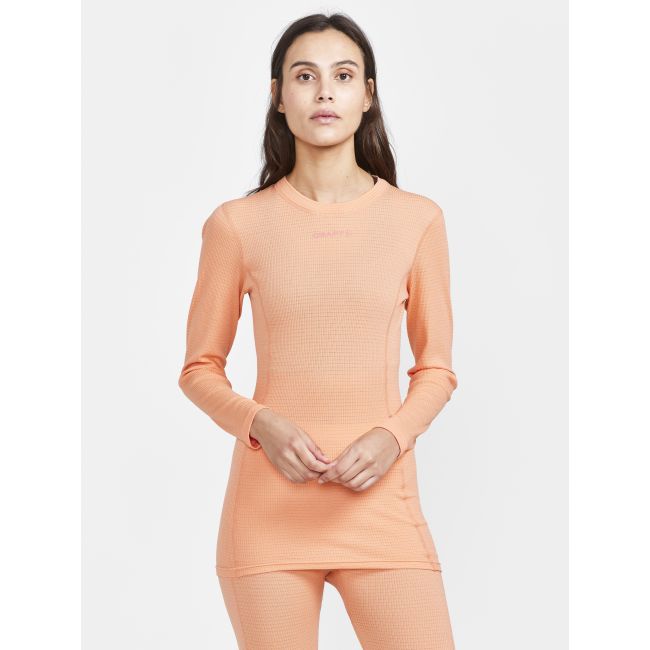 Craft PRO Wool Extreme X LS W – Bluză strat de bază cu lână merinos - Portocaliu