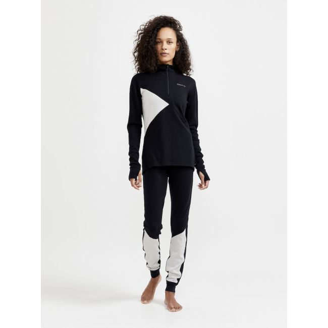 Craft ADV Nordic Wool HZ W – Bluză cu merinos și fermoar scurt - Negru