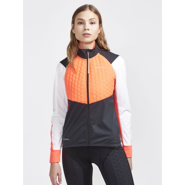 Craft ADV Bike Subz Lumen Jacket W – Geacă de ciclism izolată reflectorizantă - Portocaliu cu alb