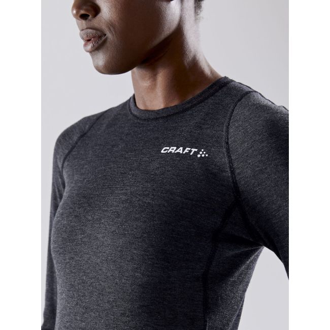 Craft Core Wool Merino LS Tee W – Bluză strat de bază cu lână merinos - Negru