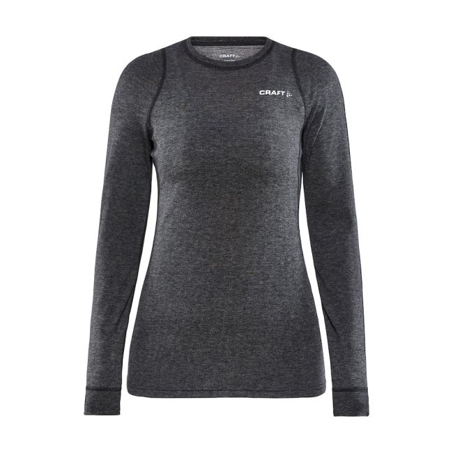Craft Core Wool Merino LS Tee W – Bluză strat de bază cu lână merinos - Negru
