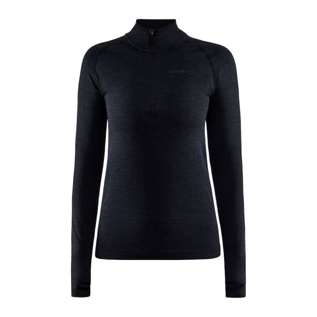 Craft Core Dry Active Comfort HZ W – Bluză strat de bază cu fermoar scurt - Negru