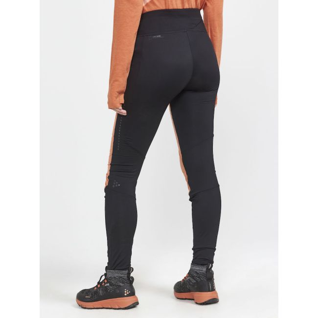 Craft ADV Subz Tights 2 W – Colanți izolați de alergare pentru iarnă - Negru cu portocaliu