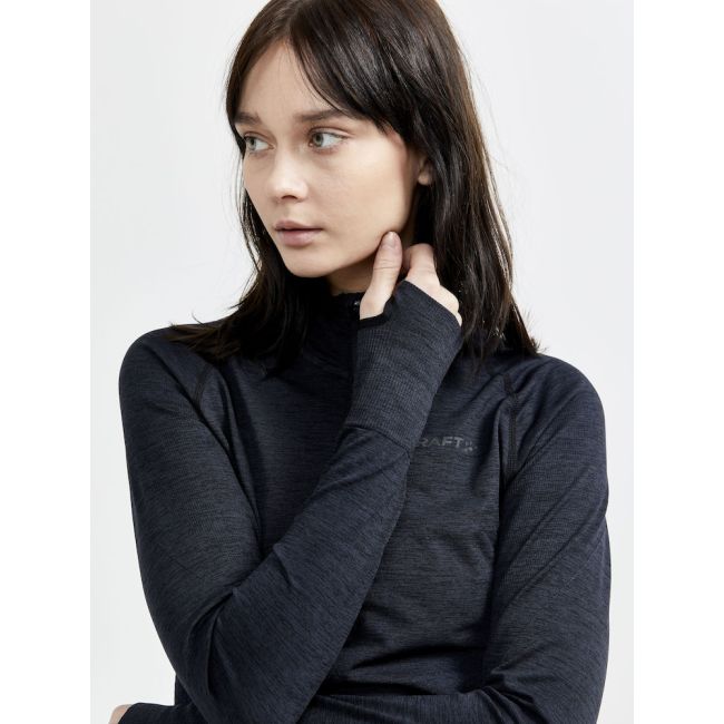 Craft Core Dry Active Comfort HZ W – Bluză strat de bază cu fermoar scurt - Negru