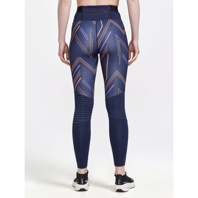 Craft PRO Hit Blocked Tights W – Colanți de antrenament - Albastru închis cu model