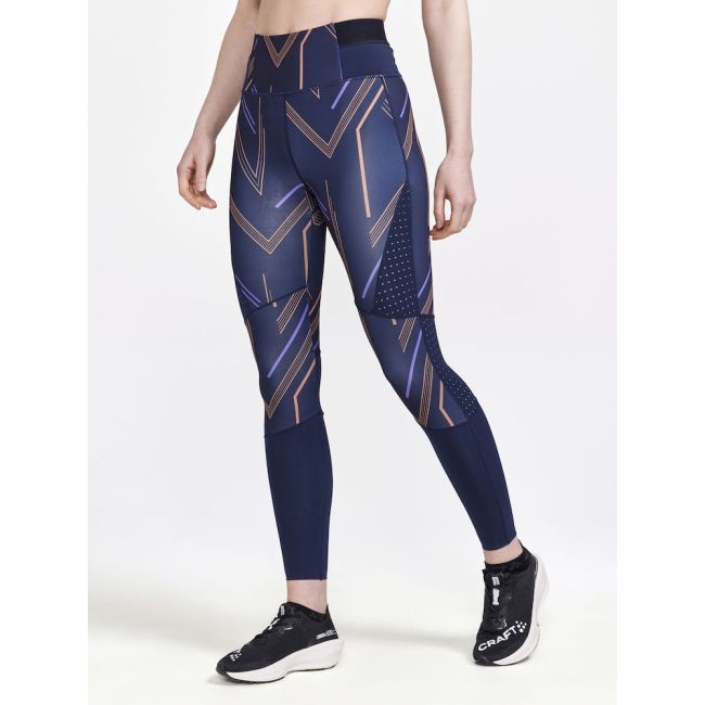 Craft PRO Hit Blocked Tights W – Colanți de antrenament - Albastru închis cu model