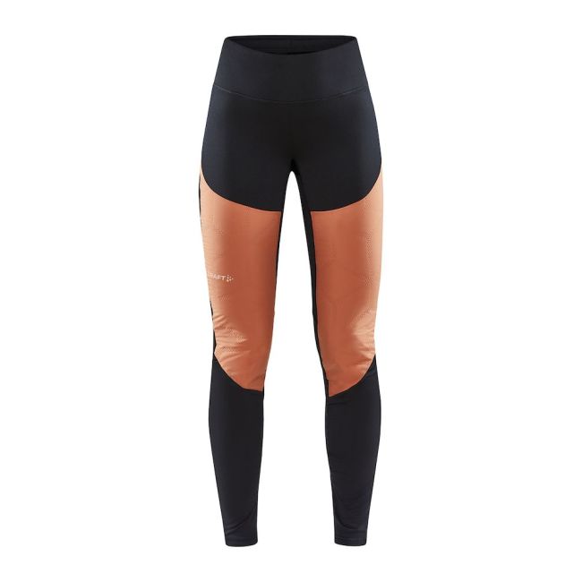 Craft ADV Subz Tights 2 W – Colanți izolați de alergare pentru iarnă - Negru cu portocaliu