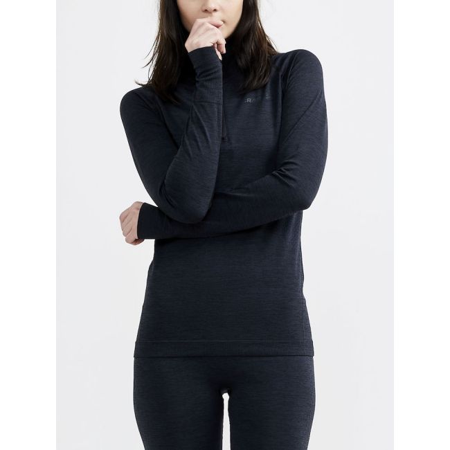 Craft Core Dry Active Comfort HZ W – Bluză strat de bază cu fermoar scurt - Negru