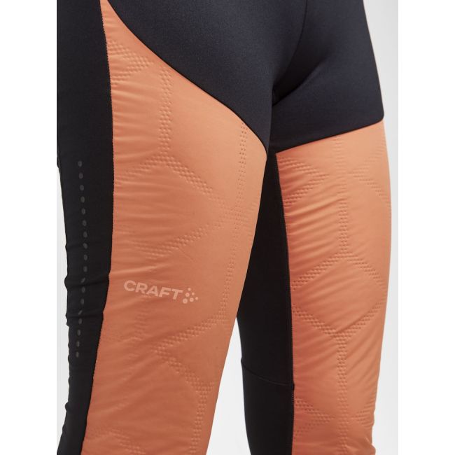Craft ADV Subz Tights 2 W – Colanți izolați de alergare pentru iarnă - Negru cu portocaliu