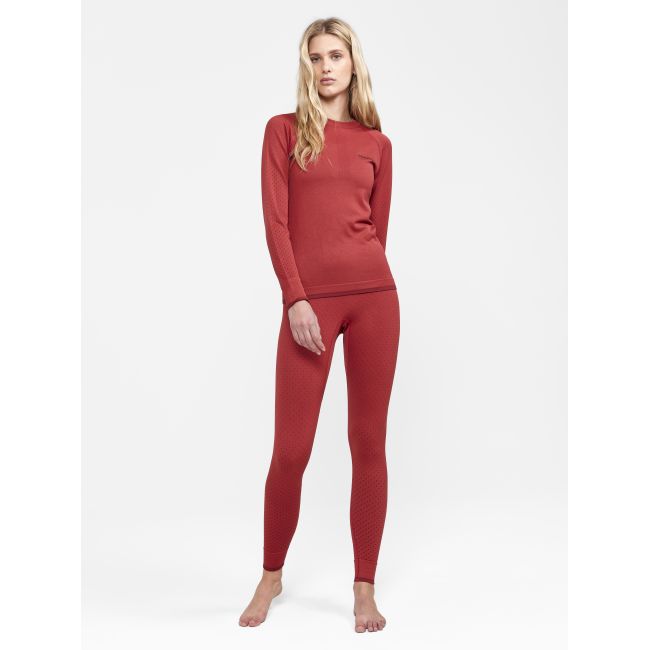 Craft ADV Warm Intensity LS W – Bluză strat de bază caldă - Roșu (421447)