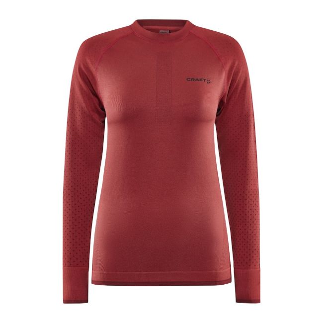 Craft ADV Warm Intensity LS W – Bluză strat de bază caldă - Roșu (421447)