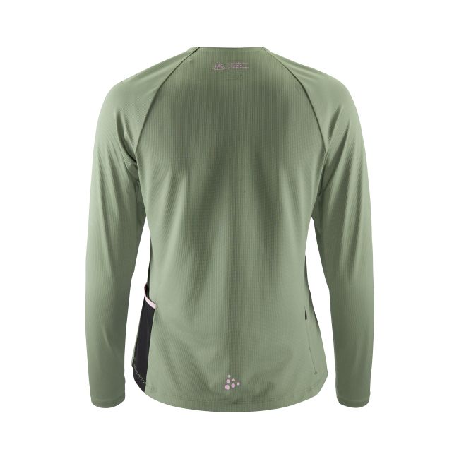 Craft PRO Trail Wind LS Tee W – Bluză de alergare trail anti-vânt - Verde