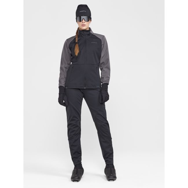 Craft Core Nordic Training FZ Pants W – Pantaloni softshell cu fermoar lateral întreg - Negru