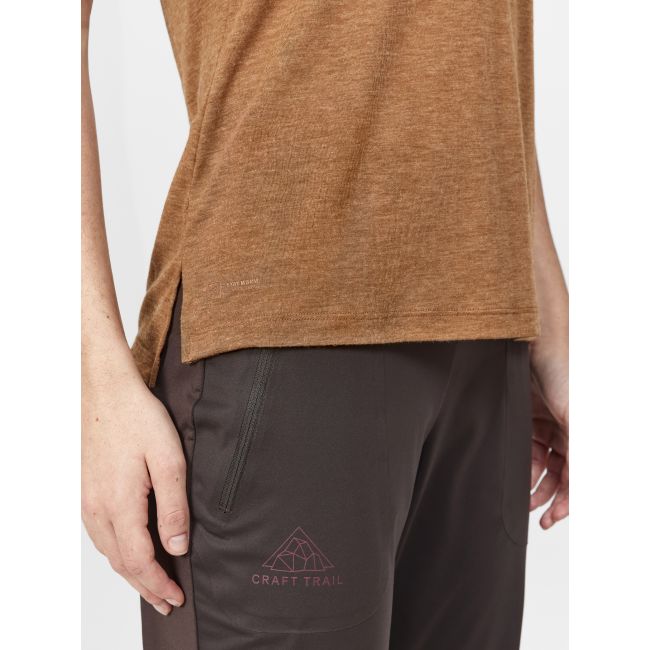 Craft ADV Trail Wool SS Tee W – Tricou de alergare trail cu lână - Maro (685200)