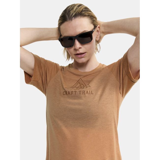 Craft ADV Trail Wool SS Tee W – Tricou de alergare trail cu lână - Maro (791200)