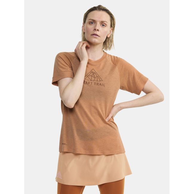 Craft ADV Trail Wool SS Tee W – Tricou de alergare trail cu lână - Maro (791200)