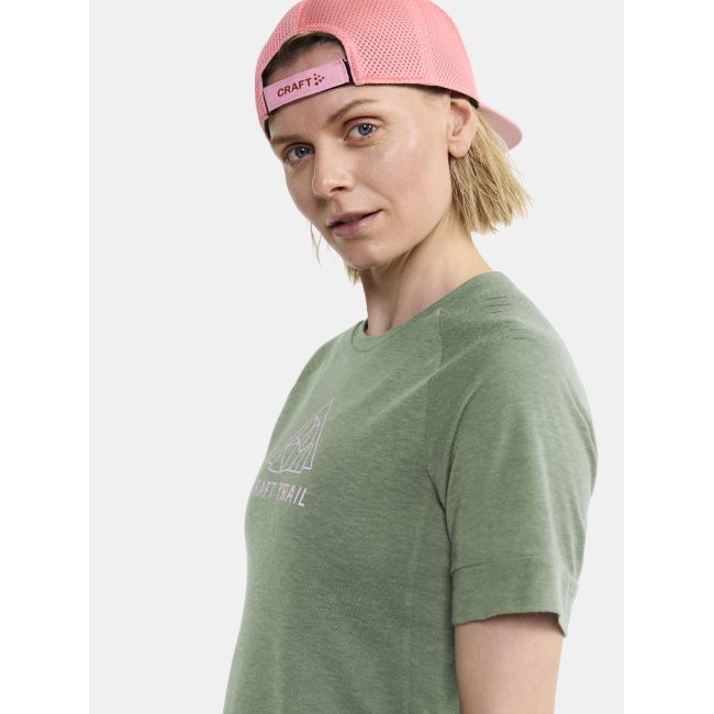 Craft ADV Trail Wool SS Tee W – Tricou de alergare trail cu lână - Verde