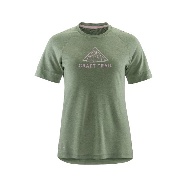 Craft ADV Trail Wool SS Tee W – Tricou de alergare trail cu lână - Verde