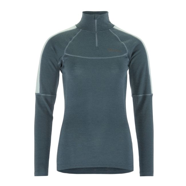 Craft ADV Wool Merino HZ W – Bluză strat de bază cu merinos și fermoar scurt - Albastru