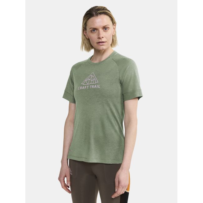 Craft ADV Trail Wool SS Tee W – Tricou de alergare trail cu lână - Verde