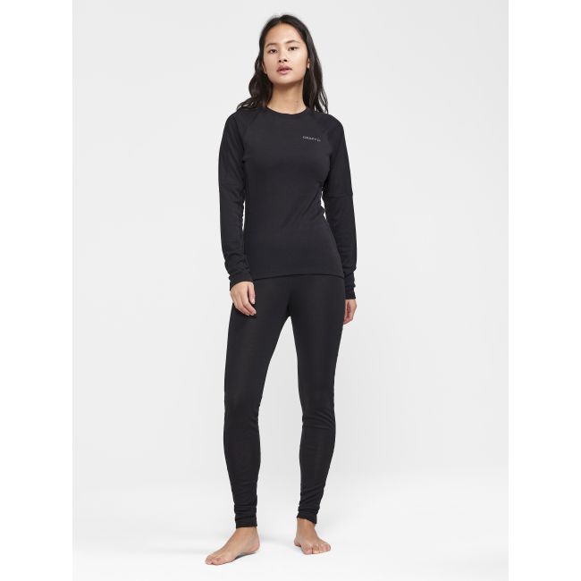 Craft ADV Wool Merino Rn LS W – Bluză strat de bază cu lână merinos - Negru