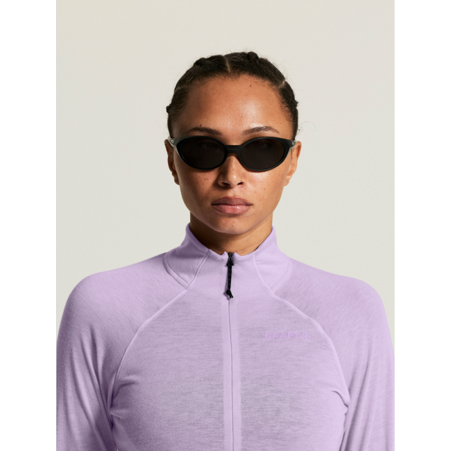 Craft ADV Subz Wool LS Tee 3 W – Bluză de alergare cu merinos și fermoar scurt - Mov (728M)