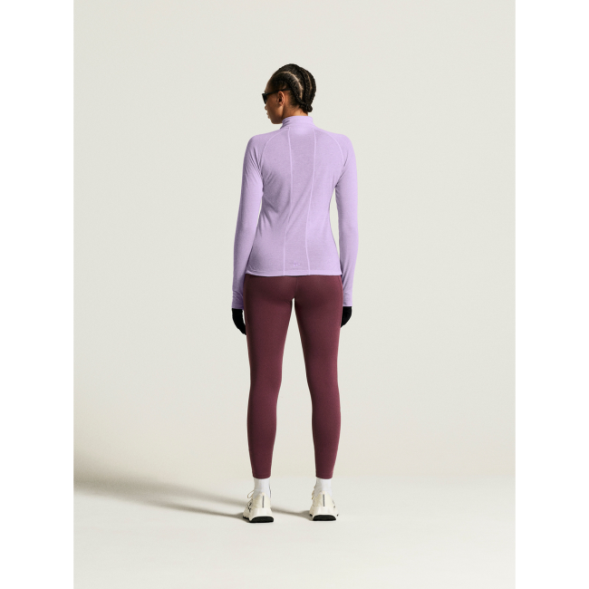 Craft ADV Subz Wool LS Tee 3 W – Bluză de alergare cu merinos și fermoar scurt - Mov (728M)