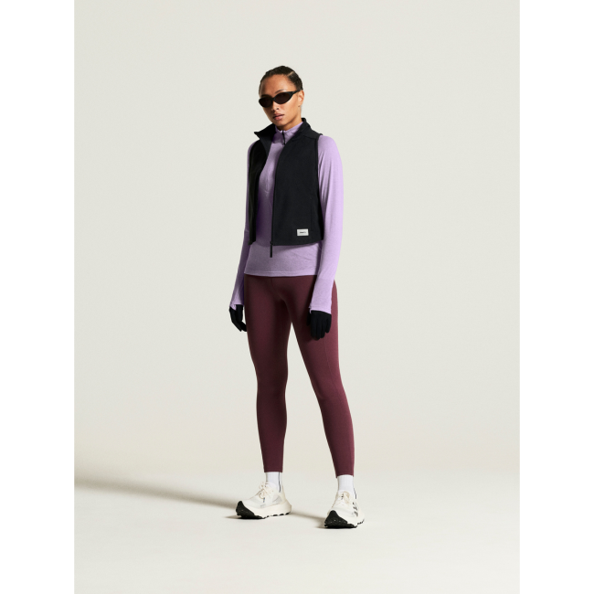 Craft ADV Subz Wool LS Tee 3 W – Bluză de alergare cu merinos și fermoar scurt - Mov (728M)