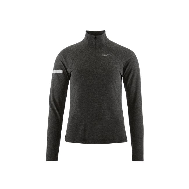 Craft ADV Subz Wool LS Tee 3 W – Bluză de alergare cu merinos și fermoar scurt - Negru