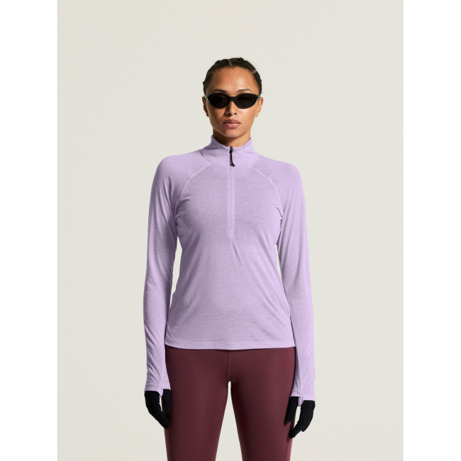 Craft ADV Subz Wool LS Tee 3 W – Bluză de alergare cu merinos și fermoar scurt - Mov (728M)