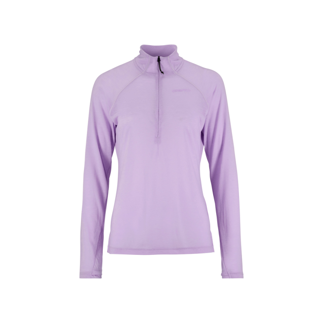 Craft ADV Subz Wool LS Tee 3 W – Bluză de alergare cu merinos și fermoar scurt - Mov (728M)