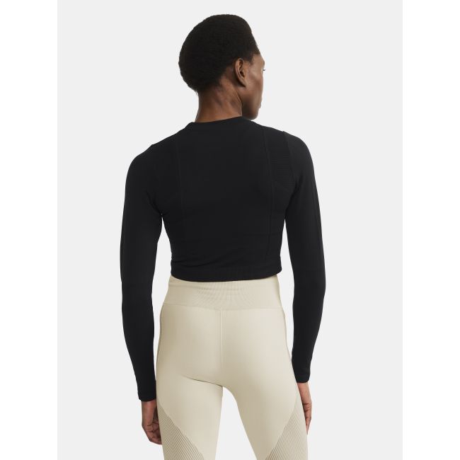 Craft ADV Tone Seamless Cropped LS Top W – Top scurt fără cusături cu mânecă lungă - Negru