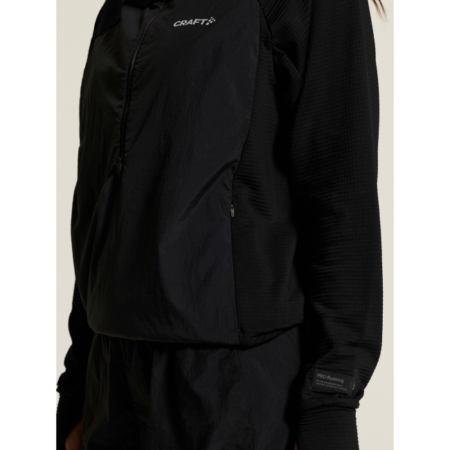 Craft Subz Light Hood Sweater W – Bluză hibridă cu glugă - Negru