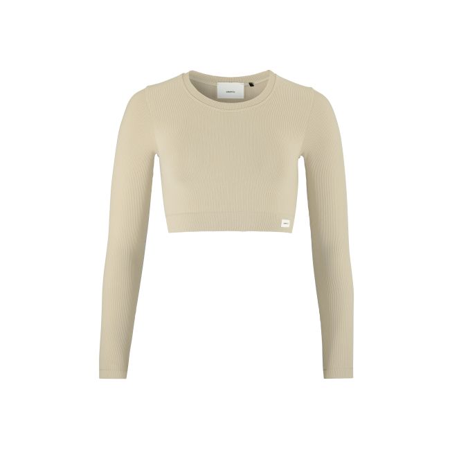 Craft Collective Rib Cropped LS Top W – Top scurt reiat cu mânecă lungă - Maro